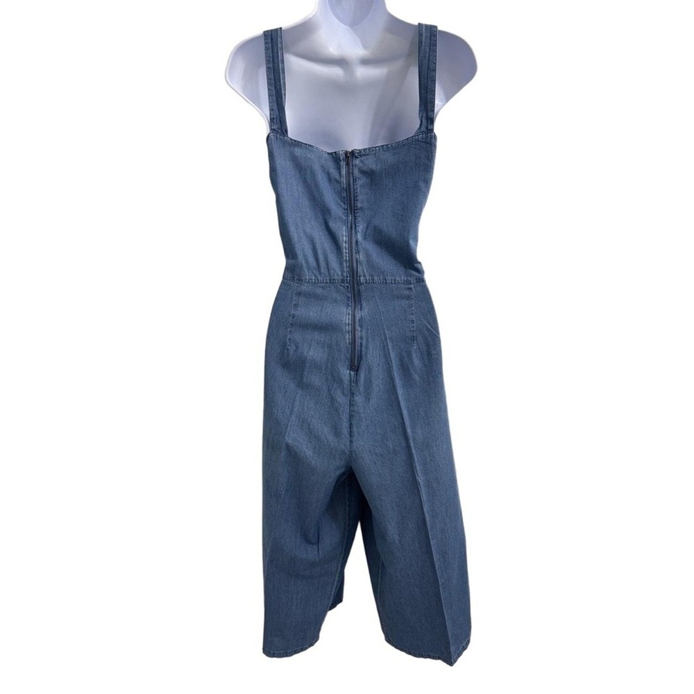 Copper Key Overalls Womens Xl Denim Blue Sleeveless Square Neck Wide Leg - Picture 3 of 9